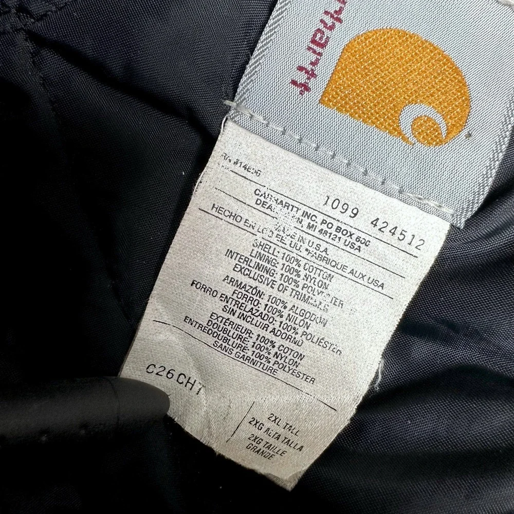 VTG Carhartt Arctic Jacket Quilted USA Men's‎ 2XL Tall C26 CHT Chestnut Brown